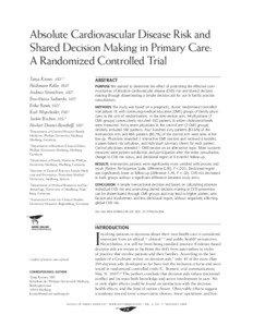 Absolute Cardiovascular Disease Risk and Shared Decision Making in Primary Care: A Randomized Controlled Trial