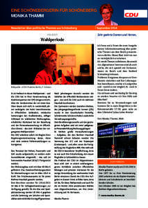 Eine Schönebergerin für Schöneberg Monika thamm Newsletter über politische Themen aus Schöneberg Halbzeit  September 2014