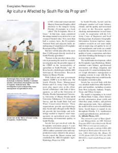 Everglades Restoration  Agriculture Affected by South Florida Program? KEN KONOMI (K10605-1)  n 1947, writer and conservationist