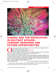 Issue#3Eng[removed]:40 PM Page 7  by Dr. Elinor Sloan CANADA AND THE REVOLUTION IN MILITARY AFFAIRS: