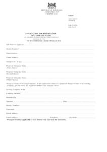 REPUBLIC OF BOTSWANA COMPANIES ACT CHAPTER 42:01 FORM I DOCUMENT NUMBER