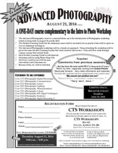 Microsoft Word - Advanced Photography Registration August 21, 2014