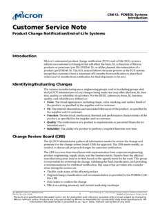 CSN-12: Product Change Notification/End-of-Life Systems