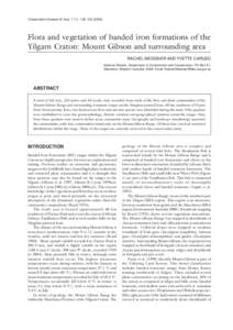 Conservation Science W. Aust. 7 (1) : 105–[removed]Flora and vegetation of banded iron formations of the Yilgarn Craton: Mount Gibson and surrounding area RACHEL MEISSNER AND YVETTE CARUSO Science Division, Departme