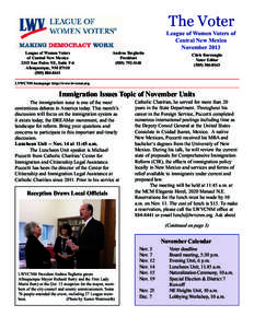 The Voter League of Women Voters of Central New Mexico November 2013 League of Women Voters of Central New Mexico