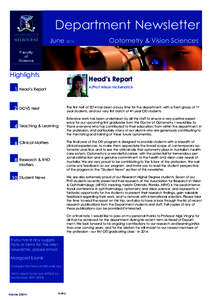 Department Newsletter Department of June[removed]Optometry