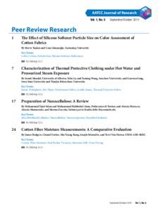 AATCC Journal of Research Vol. 1, No. 5 September/OctoberPeer Review Research