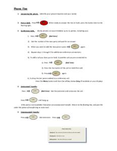 Phone Five 1) Answering the phone. (Identify your present location and your name). 2) Put on hold. Press flashing light.