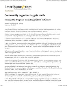 Community organizer targets meth - Printer Friendly Version  1 of 2 http://www.lmtribune.com/print.php?id=45307