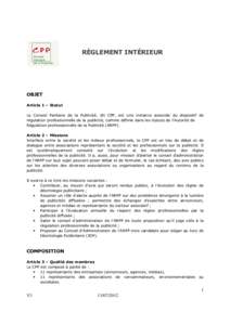 [removed]Vote électronique Règlement intérieur du CPP