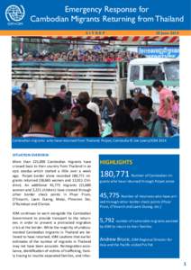 Emergency Response for Cambodian Migrants Returning from Thailand SITREP 20 June 2014