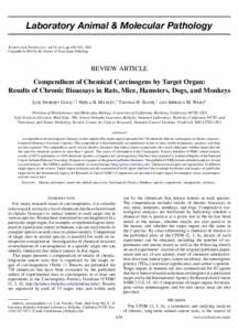 Laboratory Animal & Molecular Pathology TOXICOLOGIC PATHOLOGY, vol 29, no 6, pp 639– 652, 2001 Copyright C 2001 by the Society of Toxicologic Pathology REVIEW ARTICLE