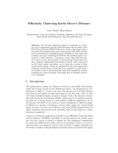 Efficiently Clustering Earth Mover’s Distance Jenny Wagner, Bj¨orn Ommer Interdisciplinary Center for Scientific Computing, Heidelberg University (Germany) ,   Abstr