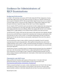 Guidance for Administrators of BJCP Examinations