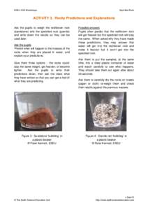 ESEU KS3 Workshops  Spot that Rock ACTIVITY 3. Rocky Predictions and Explanations Ask the pupils to weigh the red/brown rock