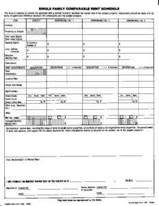 ✔  Instructions Single-Family Comparable Rent Schedule The lender uses this form to obtain the market rent for a conventional single-family investment property from the appraiser.