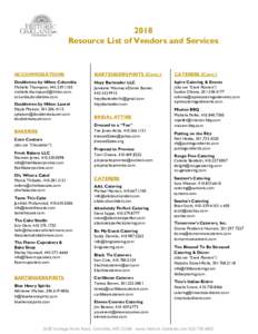 Historic Oakland Resource List of vendors and services