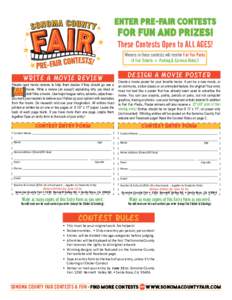 Enter Pre-Fair Contests  for FUN and Prizes! These Contests Open to ALL AGES! Winners in these contests will receive Fair Fun Packs (4 Fair Tickets + Parking & Carnival Rides!)