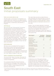 Initial proposals summary | South East