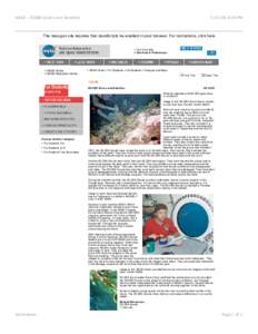 Physical geography / Aquanauts / Fisheries / NEEMO / Aquarius / Underwater habitat / Coral reef / Scuba diving / Dewey Smith / Water / Oceanography / Underwater diving