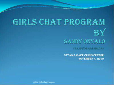 Girls Chat Program By  Sandy Onyalo