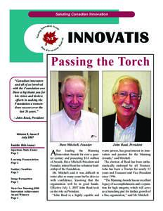 Saluting Canadian Innovation  INNOVATIS Passing the Torch 