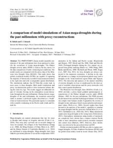 Clim. Past, 11, 253–263, 2015 www.clim-past.net[removed]doi:[removed]cp[removed] © Author(s[removed]CC Attribution 3.0 License.  A comparison of model simulations of Asian mega-droughts during