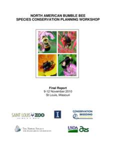 NORTH AMERICAN BUMBLE BEE SPECIES CONSERVATION PLANNING WORKSHOP Final Report 9-12 November 2010 St Louis, Missouri