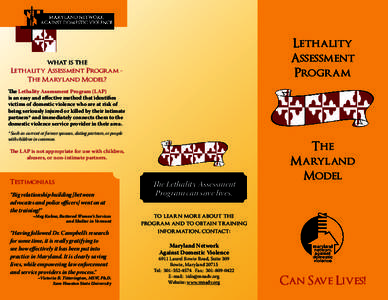 Lethality Assessment Program what is the Lethality Assessment Program The Maryland Model?