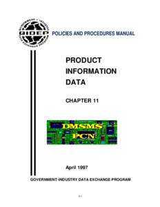 POLICIES AND PROCEDURES MANUAL  PRODUCT INFORMATION DATA CHAPTER 11