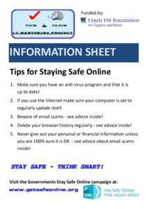 Information Sheet 9 - Stay safe online basic advice