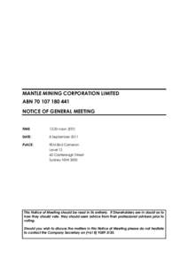 Microsoft Word[removed]MNM ASX Release - Notice of Meeting - EGM Ratify Share Issues