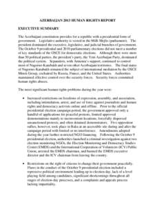 AZERBAIJAN 2013 Human Rights Report