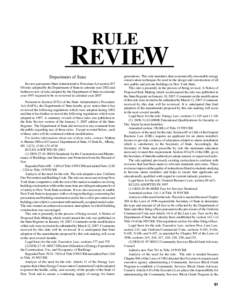 RULE  REVIEW Department of State Review pursuant to State Administrative Procedure Act section 207 Of rules adopted by the Department of State in calendar year 2002 and