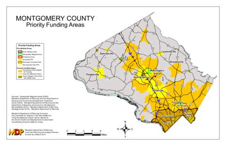 MONTGOMERY COUNTY Priority Funding Areas õ ? Ï