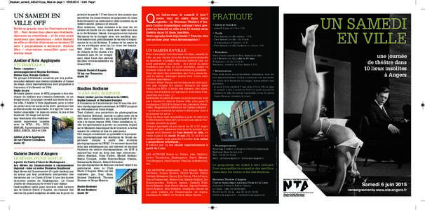 Depliant_samedi_445x210.qxp_Mise en page:46 Page1  Petits ou grands, tous les Festivals ont leur Off… Pour donner leur place aux étudiants, danseurs ou comédiens – et ils sont aussi nombreux que tal