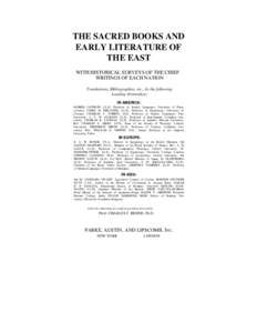 The Sacred Books and Early Literature of the East, Volume III, 1917