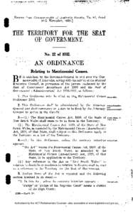 I  [Extract from Commonwealth of Australia Gazette, No. 83, dated 24th November, [removed]THE TERRITORY FOR THE SEAT