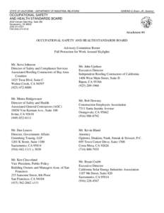 STATE OF CALIFORNIA – DEPARTMENT OF INDUSTRIAL RELATIONS  EDMOND G. Brown, JR., Governor OCCUPATIONAL SAFETY AND HEALTH STANDARDS BOARD