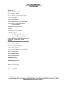FERRY COUNTY COMMISSIONERS 290 E. Tessie Ave. Republic, WA[removed]TENTATIVE AGENDA July 30th, 2012 8:00 AM Call Meeting to Order