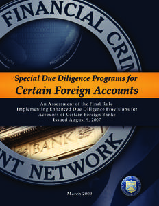 Financial Crimes Enforcement Network  1 Special Due Diligence Programs for Certain Foreign Accounts