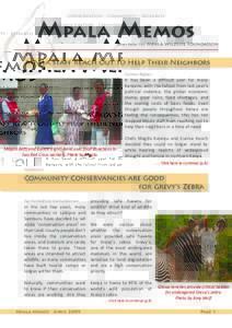 Mpala Memos - April - The Mpala Research Centre & Conservancy Newsletter
