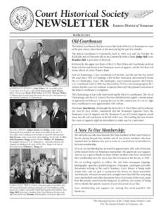 Court Historical Society  NEWSLETTER Eastern District of Tennessee