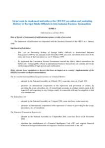 Law / OECD Anti-Bribery Convention / Bribery / Political corruption / United Nations Convention against Corruption / International asset recovery / Korea Independent Commission Against Corruption / Organisation for Economic Co-operation and Development / Money laundering / Corruption / Economics / International relations