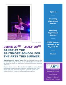 Open to  Incoming High School dancers