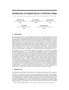 Identification of Songbird Species in Field Recordings  Hsiao-Yu Tung  htung