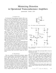 1  Minimizing Distortion in Operational Transconductance Amplifiers openmusiclabs – October 3, 2015