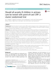 Should all acutely ill children in primary care be tested with point-of-care CRP: a cluster randomised trial