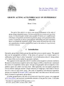 Geometry / Mathematics / Space / Geometric group theory / Hyperbolic group / Relatively hyperbolic group / Acylindrically hyperbolic group / Hyperbolic metric space / Boundedly generated group / Gromov boundary / Small cancellation theory / Quasi-isometry