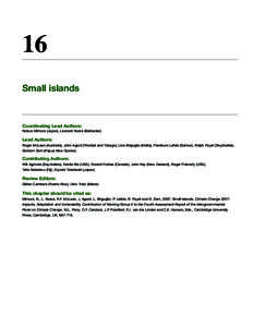 16 Small islands Coordinating Lead Authors: Nobuo Mimura (Japan), Leonard Nurse (Barbados)